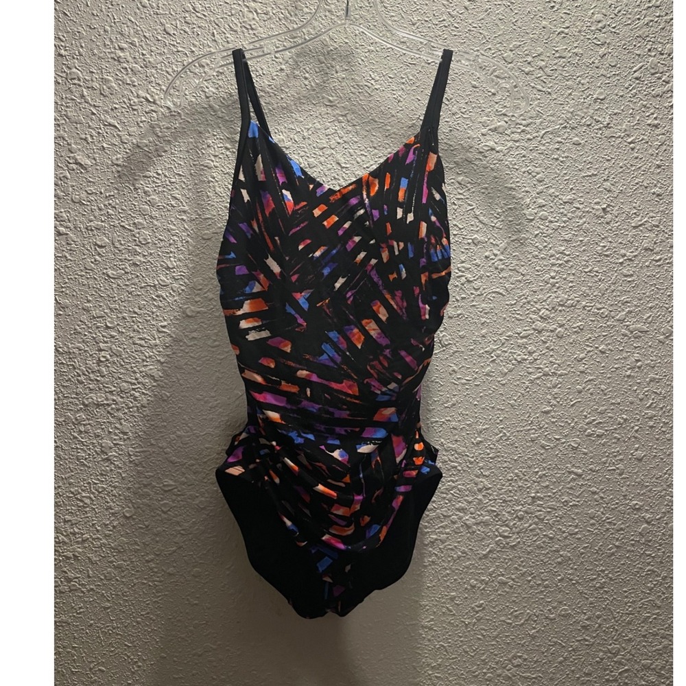 Aqua Green Abstract One Piece Bathing‎ Suit
